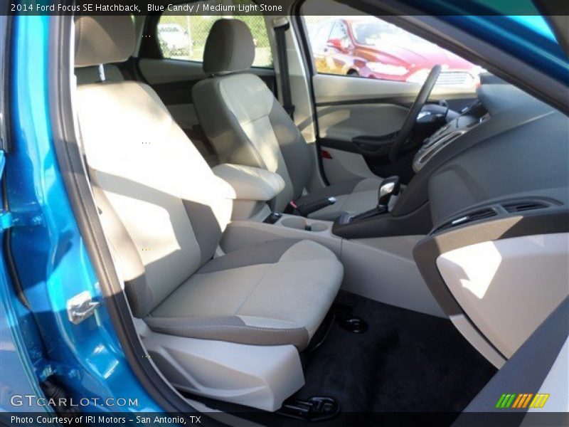 Blue Candy / Medium Light Stone 2014 Ford Focus SE Hatchback
