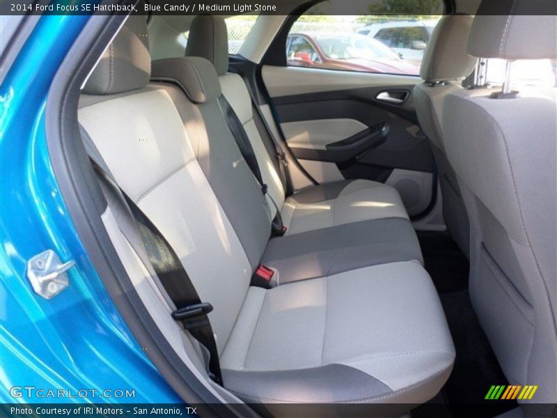 Blue Candy / Medium Light Stone 2014 Ford Focus SE Hatchback