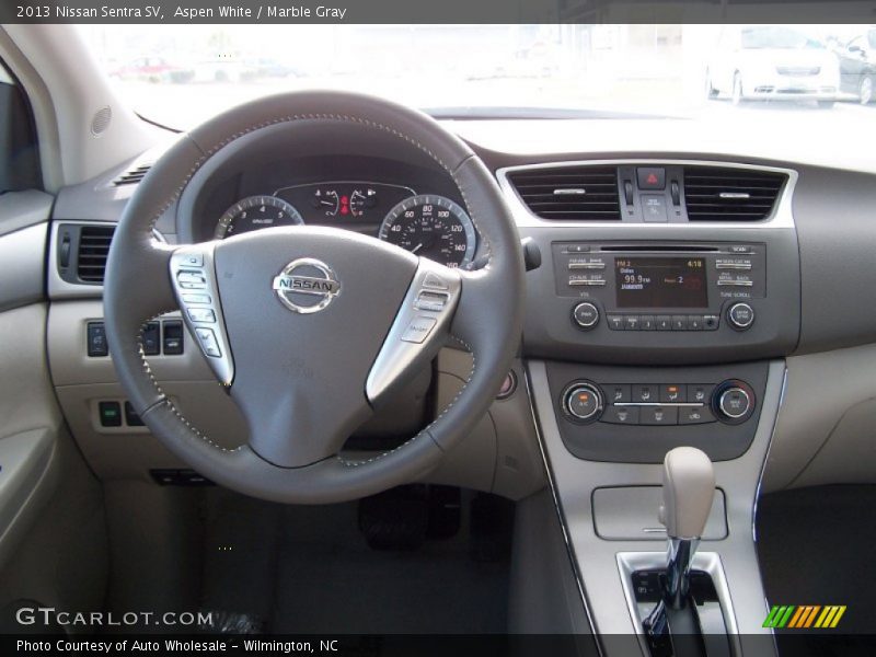 Aspen White / Marble Gray 2013 Nissan Sentra SV