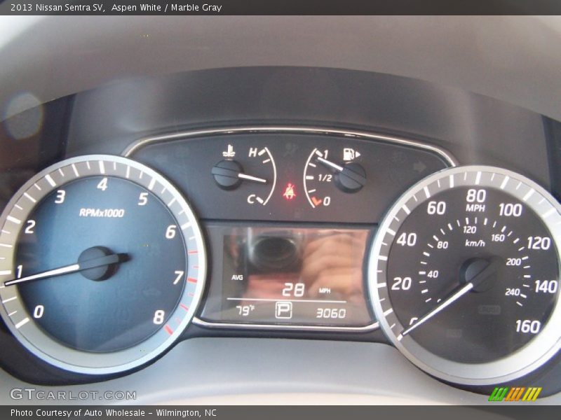 Aspen White / Marble Gray 2013 Nissan Sentra SV
