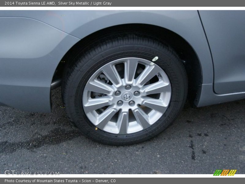 Silver Sky Metallic / Light Gray 2014 Toyota Sienna LE AWD