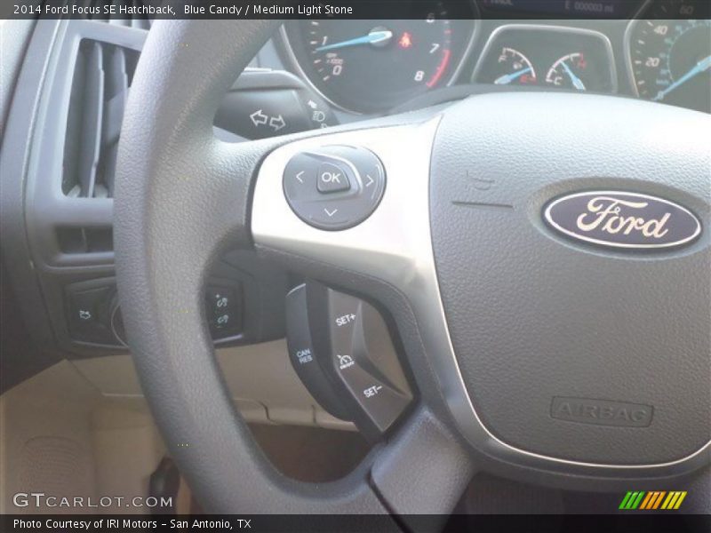Blue Candy / Medium Light Stone 2014 Ford Focus SE Hatchback