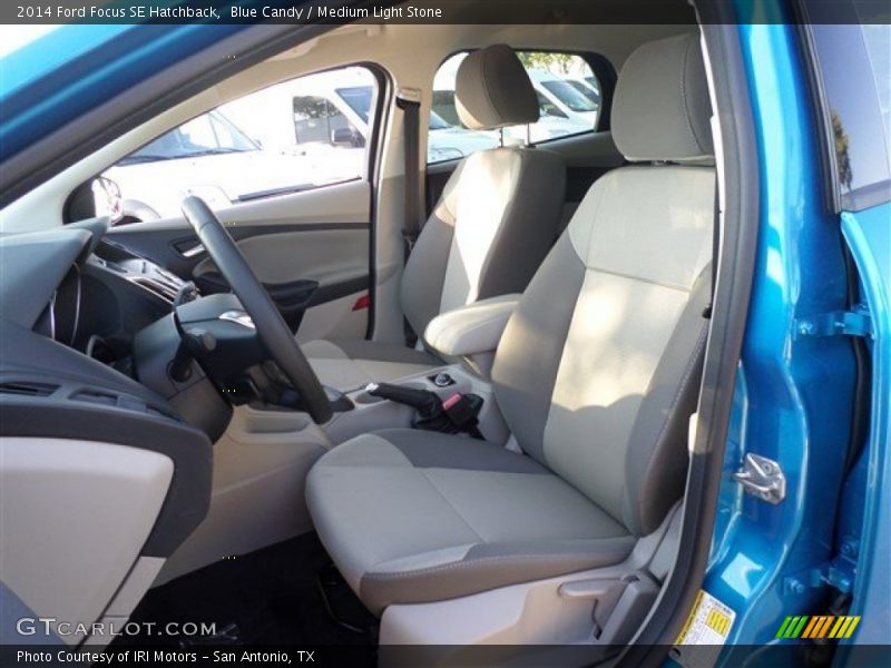 Blue Candy / Medium Light Stone 2014 Ford Focus SE Hatchback