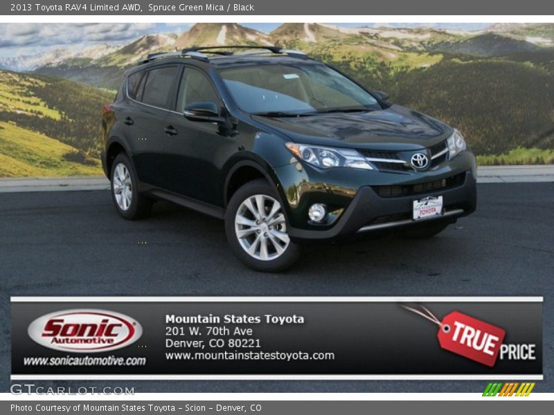 Spruce Green Mica / Black 2013 Toyota RAV4 Limited AWD