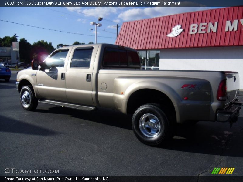 Arizona Beige Metallic / Medium Parchment 2003 Ford F350 Super Duty XLT Crew Cab 4x4 Dually