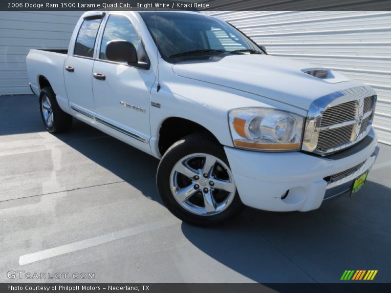 Bright White / Khaki Beige 2006 Dodge Ram 1500 Laramie Quad Cab