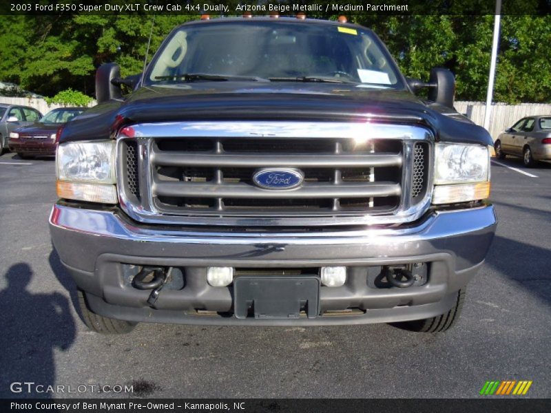 Arizona Beige Metallic / Medium Parchment 2003 Ford F350 Super Duty XLT Crew Cab 4x4 Dually