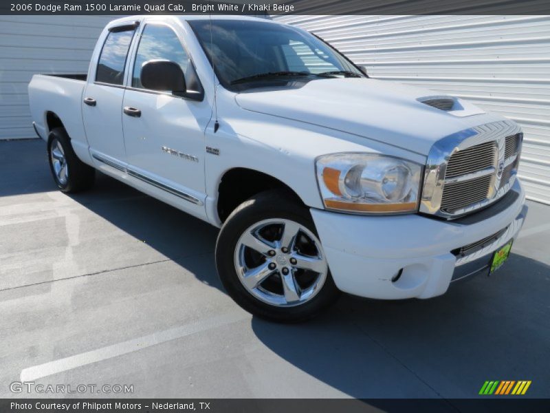 Bright White / Khaki Beige 2006 Dodge Ram 1500 Laramie Quad Cab