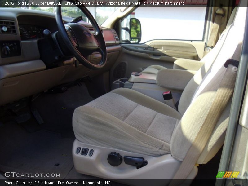 Arizona Beige Metallic / Medium Parchment 2003 Ford F350 Super Duty XLT Crew Cab 4x4 Dually