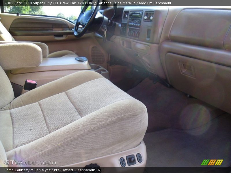 Arizona Beige Metallic / Medium Parchment 2003 Ford F350 Super Duty XLT Crew Cab 4x4 Dually