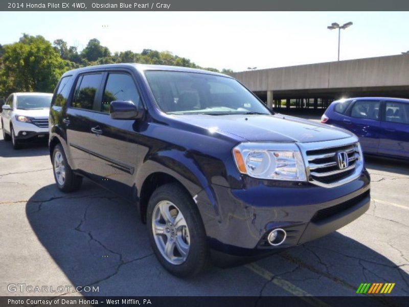 Obsidian Blue Pearl / Gray 2014 Honda Pilot EX 4WD