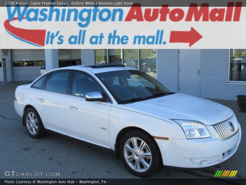 Oxford White / Medium Light Stone 2008 Mercury Sable Premier Sedan