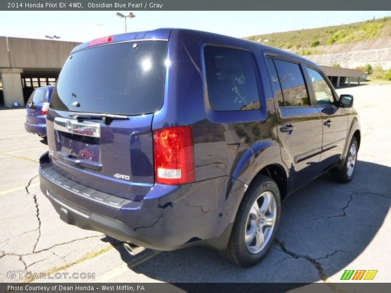 Obsidian Blue Pearl / Gray 2014 Honda Pilot EX 4WD