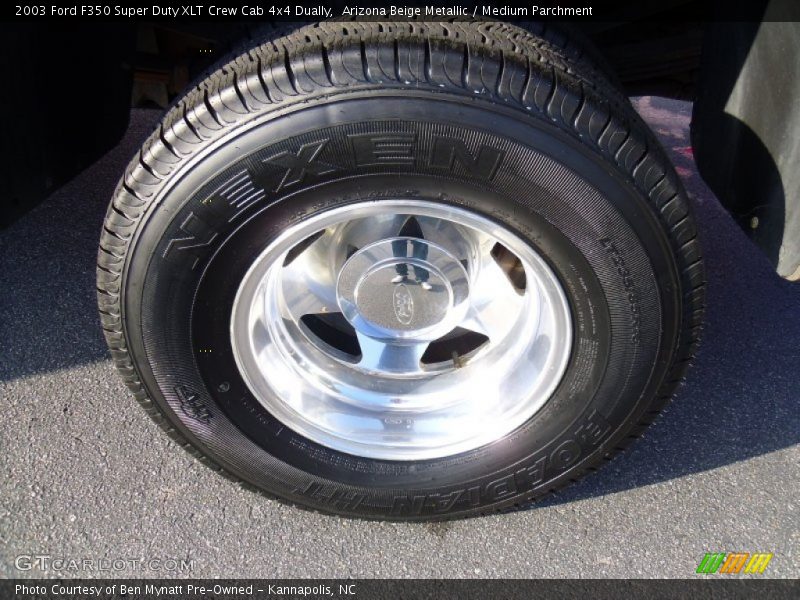 Arizona Beige Metallic / Medium Parchment 2003 Ford F350 Super Duty XLT Crew Cab 4x4 Dually