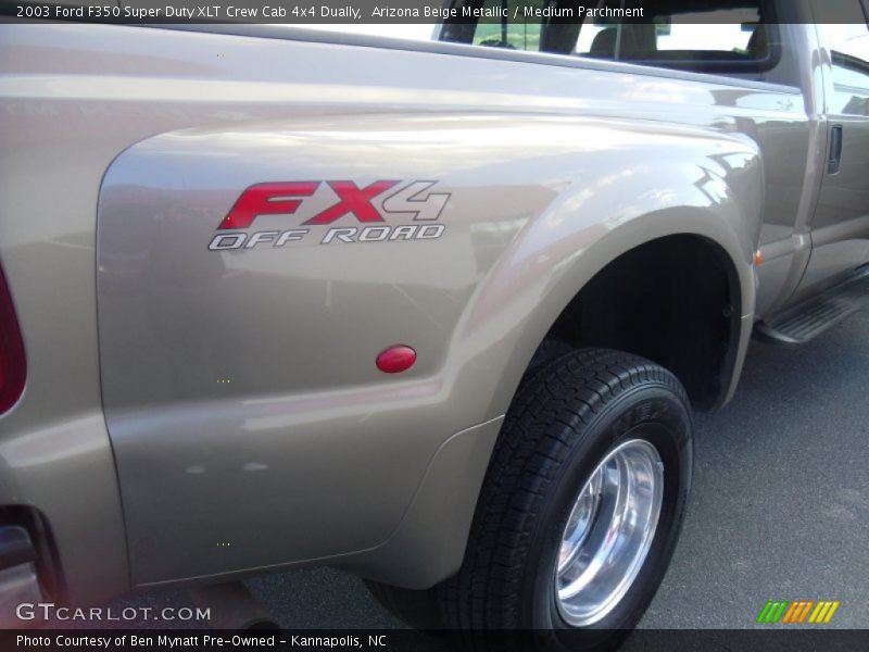 Arizona Beige Metallic / Medium Parchment 2003 Ford F350 Super Duty XLT Crew Cab 4x4 Dually