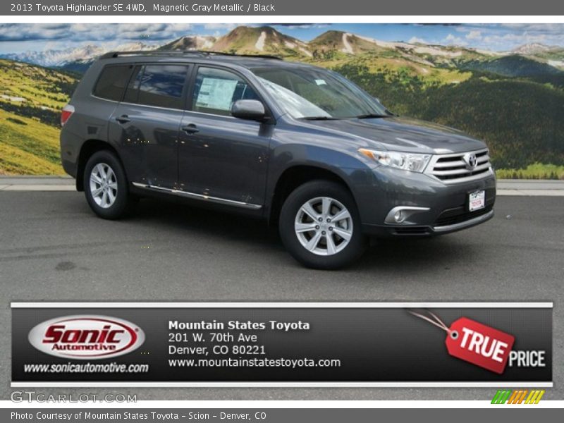Magnetic Gray Metallic / Black 2013 Toyota Highlander SE 4WD