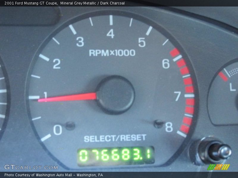 Mineral Grey Metallic / Dark Charcoal 2001 Ford Mustang GT Coupe