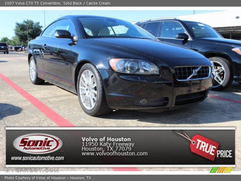 Solid Black / Calcite Cream 2007 Volvo C70 T5 Convertible