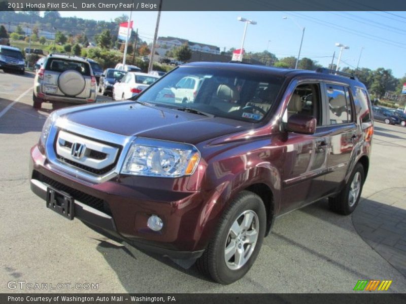 Dark Cherry Pearl / Beige 2011 Honda Pilot EX-L