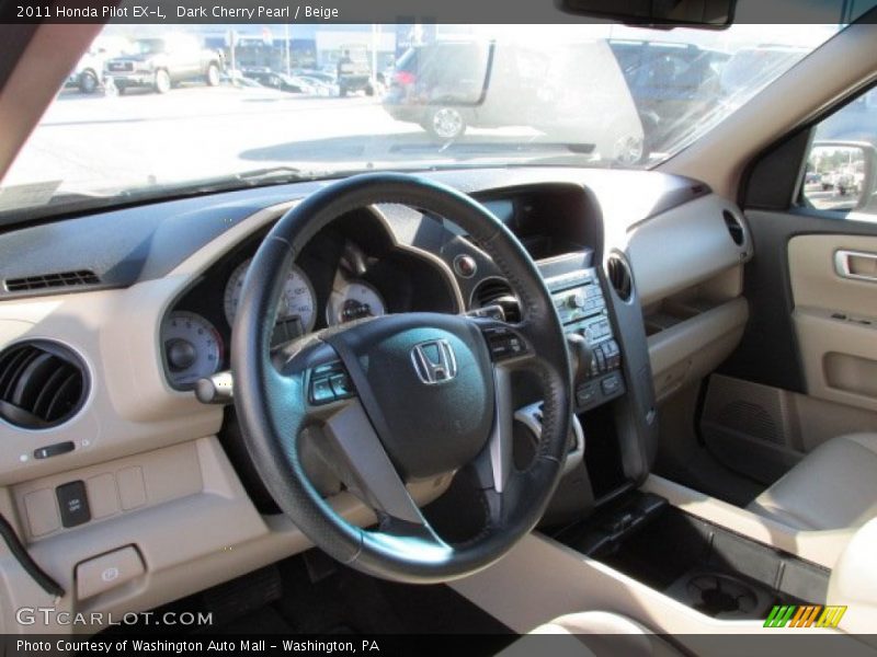 Dark Cherry Pearl / Beige 2011 Honda Pilot EX-L