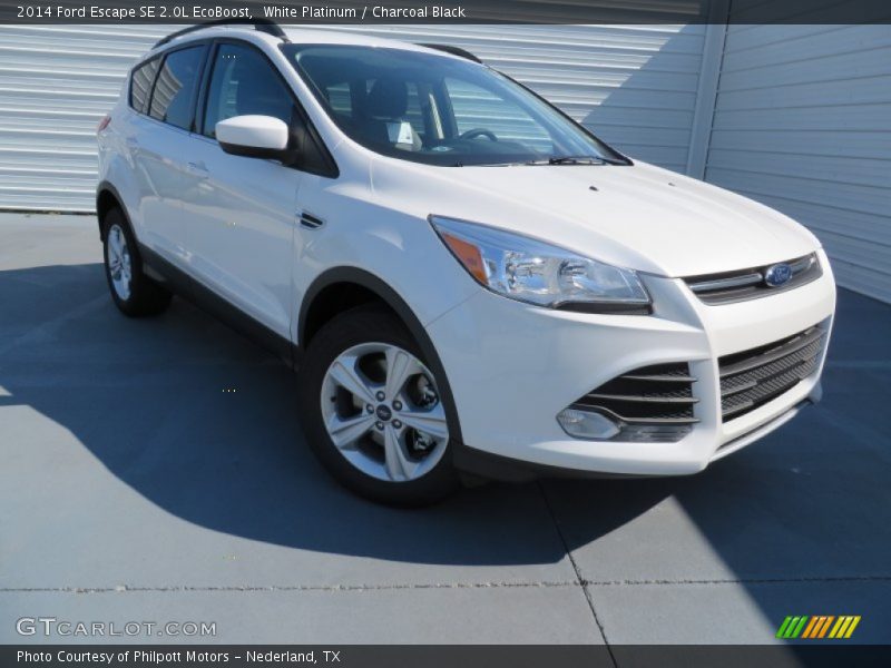 White Platinum / Charcoal Black 2014 Ford Escape SE 2.0L EcoBoost