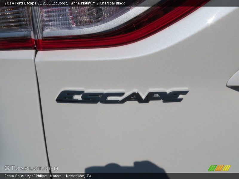 White Platinum / Charcoal Black 2014 Ford Escape SE 2.0L EcoBoost