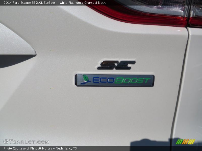 White Platinum / Charcoal Black 2014 Ford Escape SE 2.0L EcoBoost