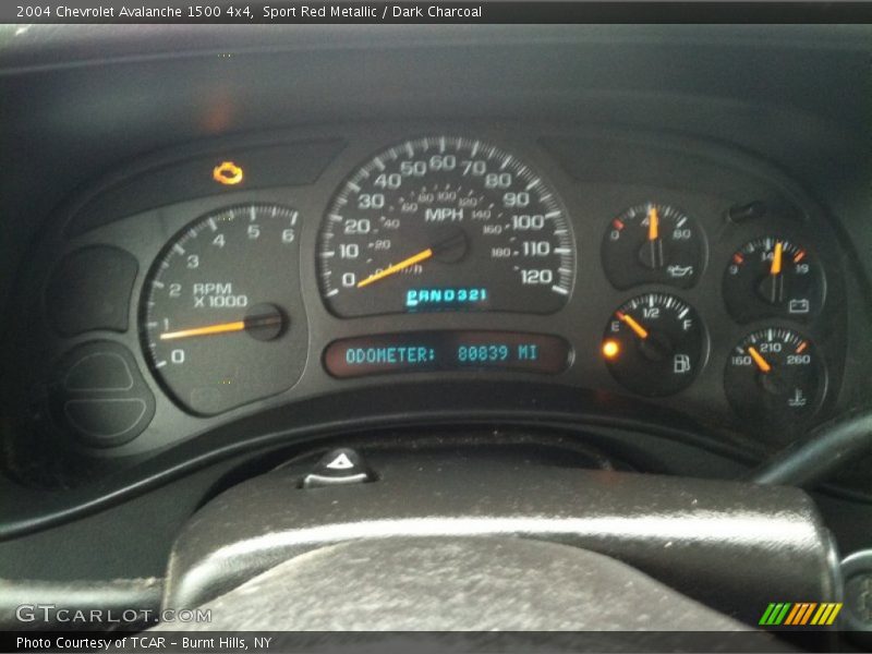 Sport Red Metallic / Dark Charcoal 2004 Chevrolet Avalanche 1500 4x4