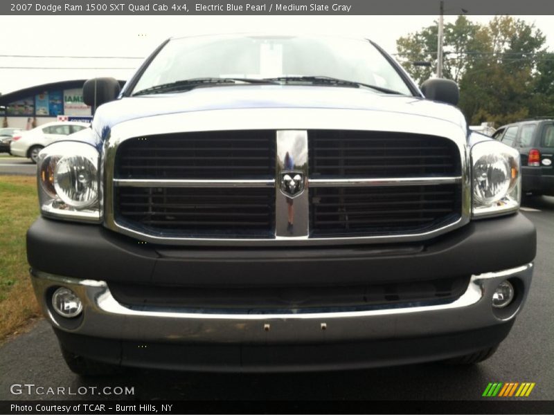 Electric Blue Pearl / Medium Slate Gray 2007 Dodge Ram 1500 SXT Quad Cab 4x4