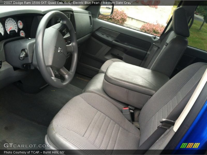 Electric Blue Pearl / Medium Slate Gray 2007 Dodge Ram 1500 SXT Quad Cab 4x4