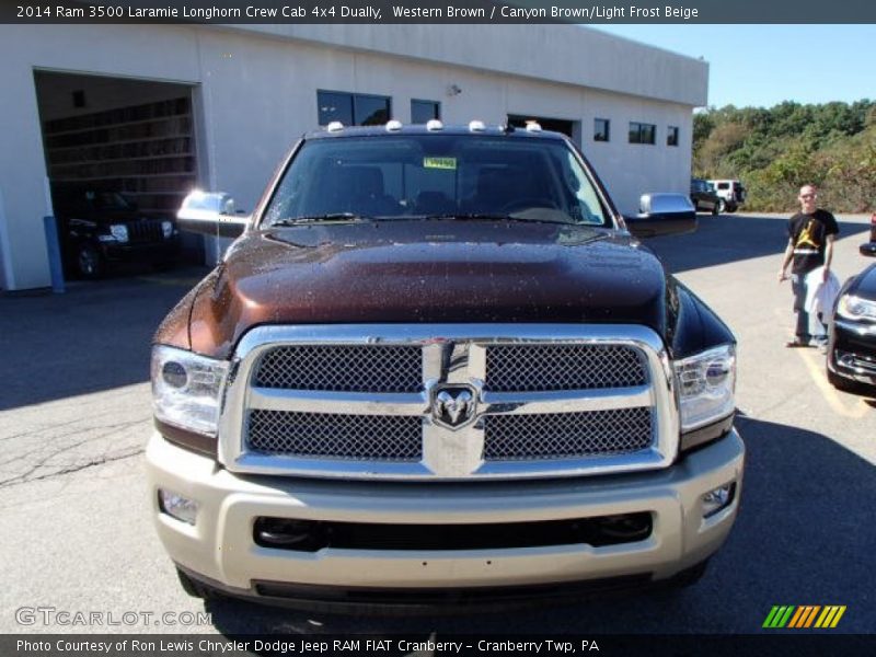 Western Brown / Canyon Brown/Light Frost Beige 2014 Ram 3500 Laramie Longhorn Crew Cab 4x4 Dually
