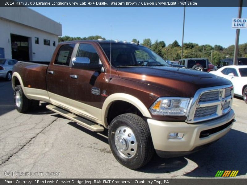 Western Brown / Canyon Brown/Light Frost Beige 2014 Ram 3500 Laramie Longhorn Crew Cab 4x4 Dually