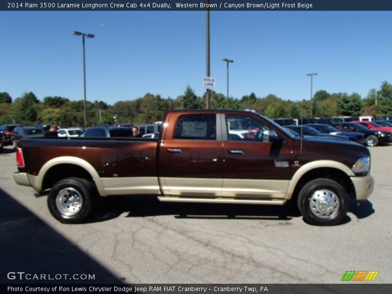 Western Brown / Canyon Brown/Light Frost Beige 2014 Ram 3500 Laramie Longhorn Crew Cab 4x4 Dually
