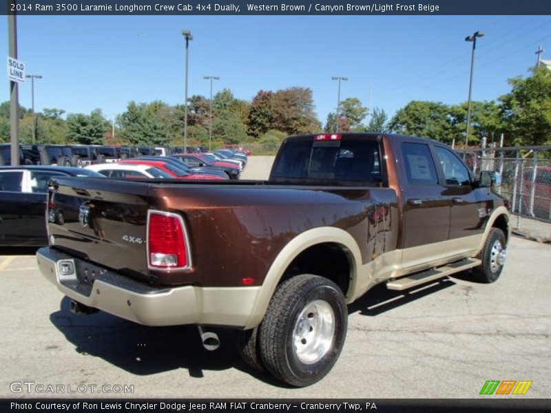 Western Brown / Canyon Brown/Light Frost Beige 2014 Ram 3500 Laramie Longhorn Crew Cab 4x4 Dually