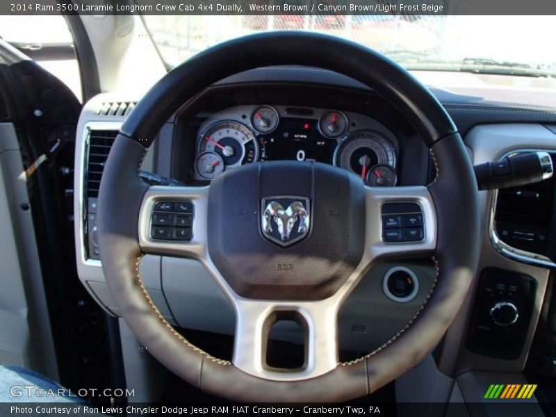 Western Brown / Canyon Brown/Light Frost Beige 2014 Ram 3500 Laramie Longhorn Crew Cab 4x4 Dually