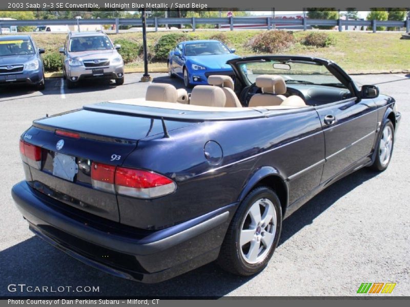 Midnight Blue Metallic / Sand Beige 2003 Saab 9-3 SE Convertible