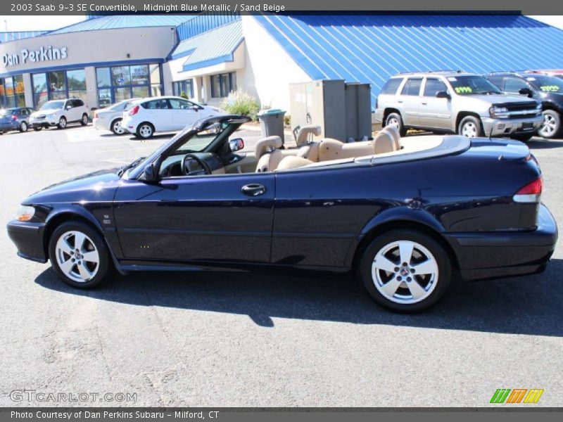 Midnight Blue Metallic / Sand Beige 2003 Saab 9-3 SE Convertible