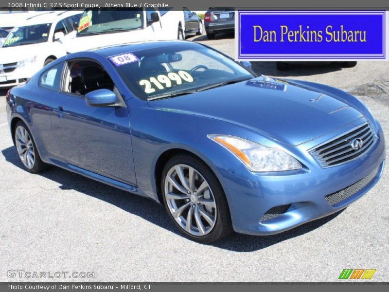Athens Blue / Graphite 2008 Infiniti G 37 S Sport Coupe