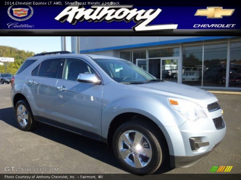 Silver Topaz Metallic / Jet Black 2014 Chevrolet Equinox LT AWD