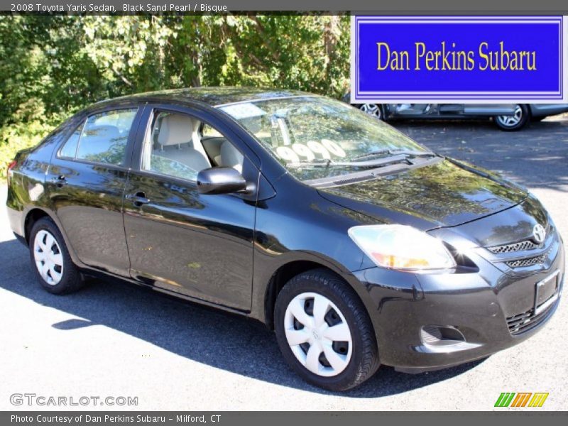 Black Sand Pearl / Bisque 2008 Toyota Yaris Sedan