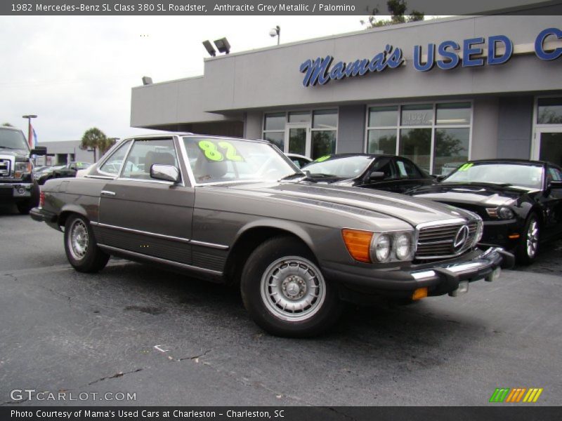 Anthracite Grey Metallic / Palomino 1982 Mercedes-Benz SL Class 380 SL Roadster