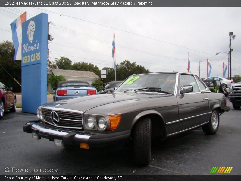 Anthracite Grey Metallic / Palomino 1982 Mercedes-Benz SL Class 380 SL Roadster
