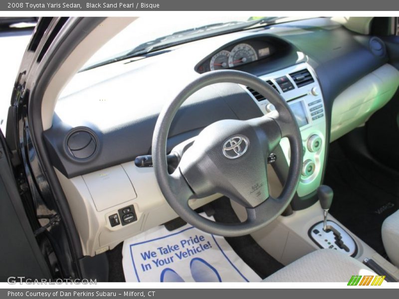 Black Sand Pearl / Bisque 2008 Toyota Yaris Sedan