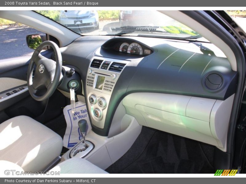 Black Sand Pearl / Bisque 2008 Toyota Yaris Sedan