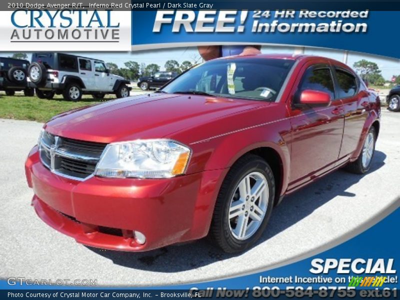 Inferno Red Crystal Pearl / Dark Slate Gray 2010 Dodge Avenger R/T