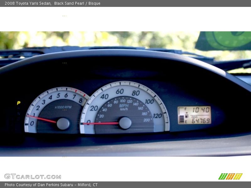 Black Sand Pearl / Bisque 2008 Toyota Yaris Sedan