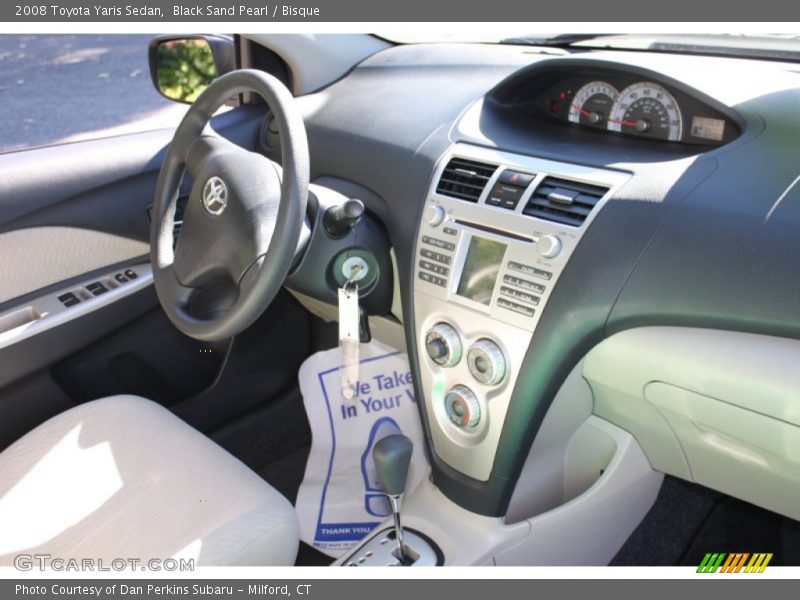 Black Sand Pearl / Bisque 2008 Toyota Yaris Sedan