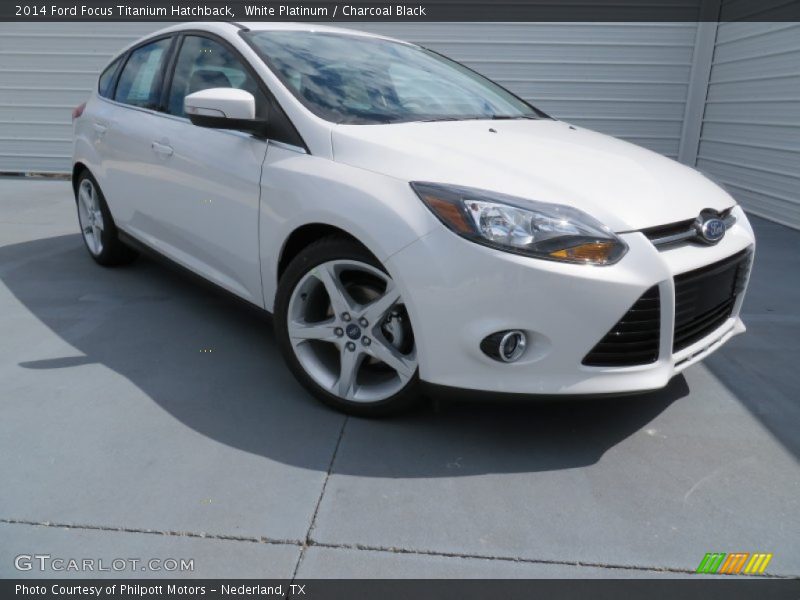 White Platinum / Charcoal Black 2014 Ford Focus Titanium Hatchback