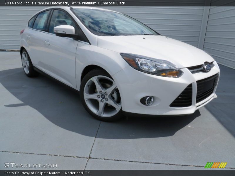 White Platinum / Charcoal Black 2014 Ford Focus Titanium Hatchback