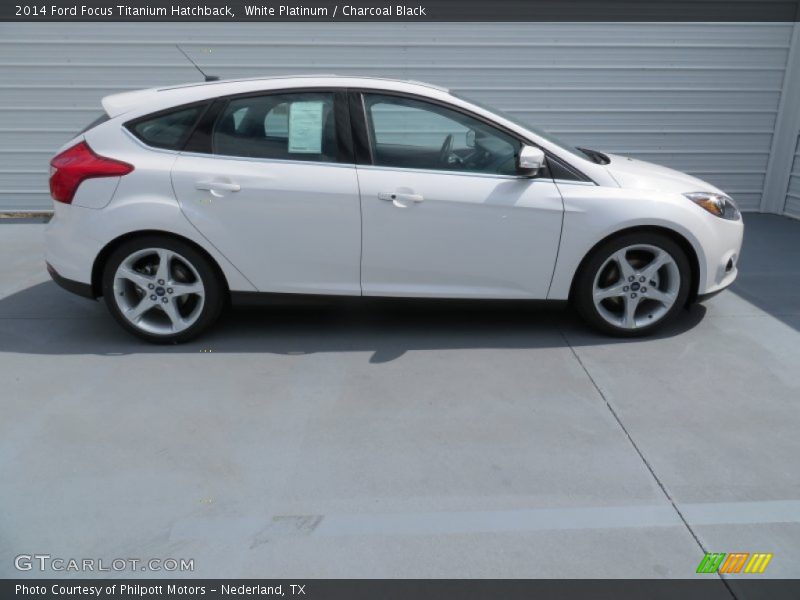 White Platinum / Charcoal Black 2014 Ford Focus Titanium Hatchback
